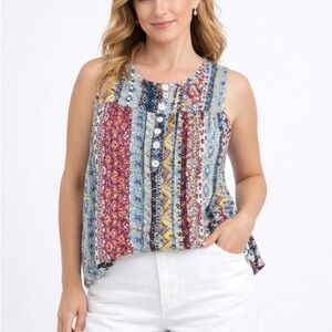 Multicolor Sleeveless Boho Top